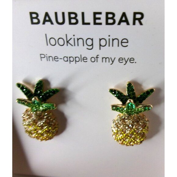 NEW Baublebar Pineapple Rhinestone Earrings - Picture 6 of 8